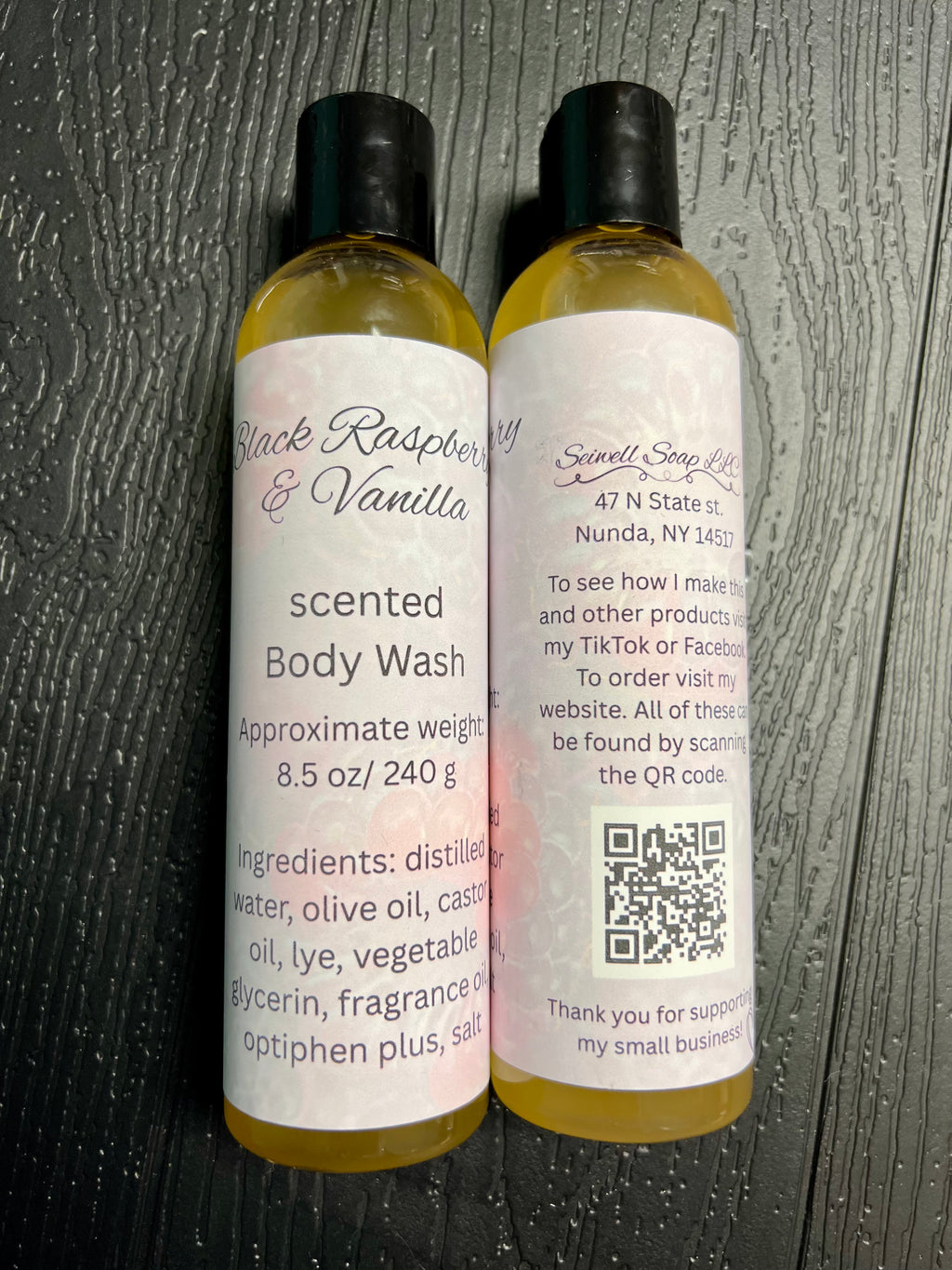 Black Raspberry & Vanilla scented body wash