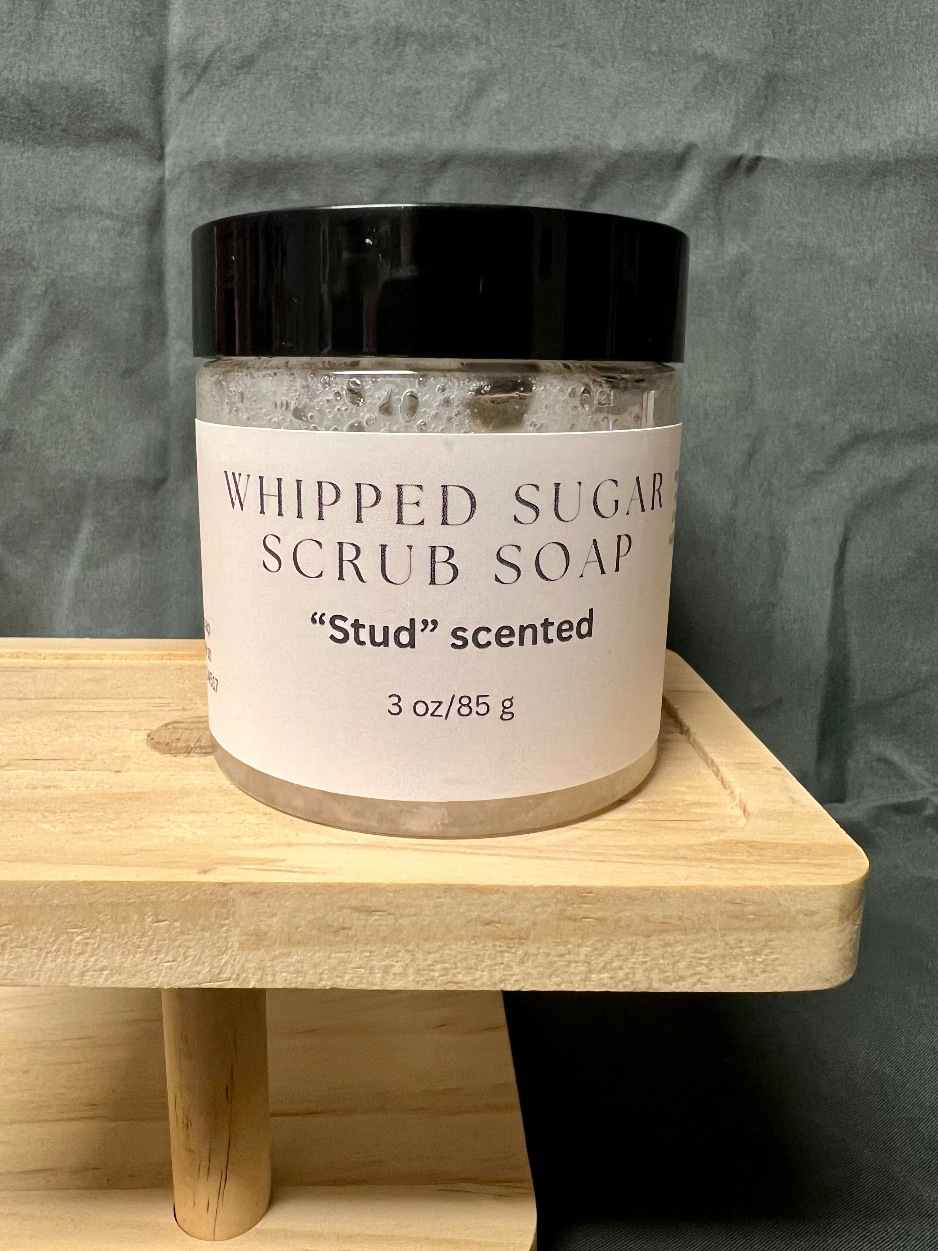 3oz Whipped Sugar Scrub Soap “stud” scented