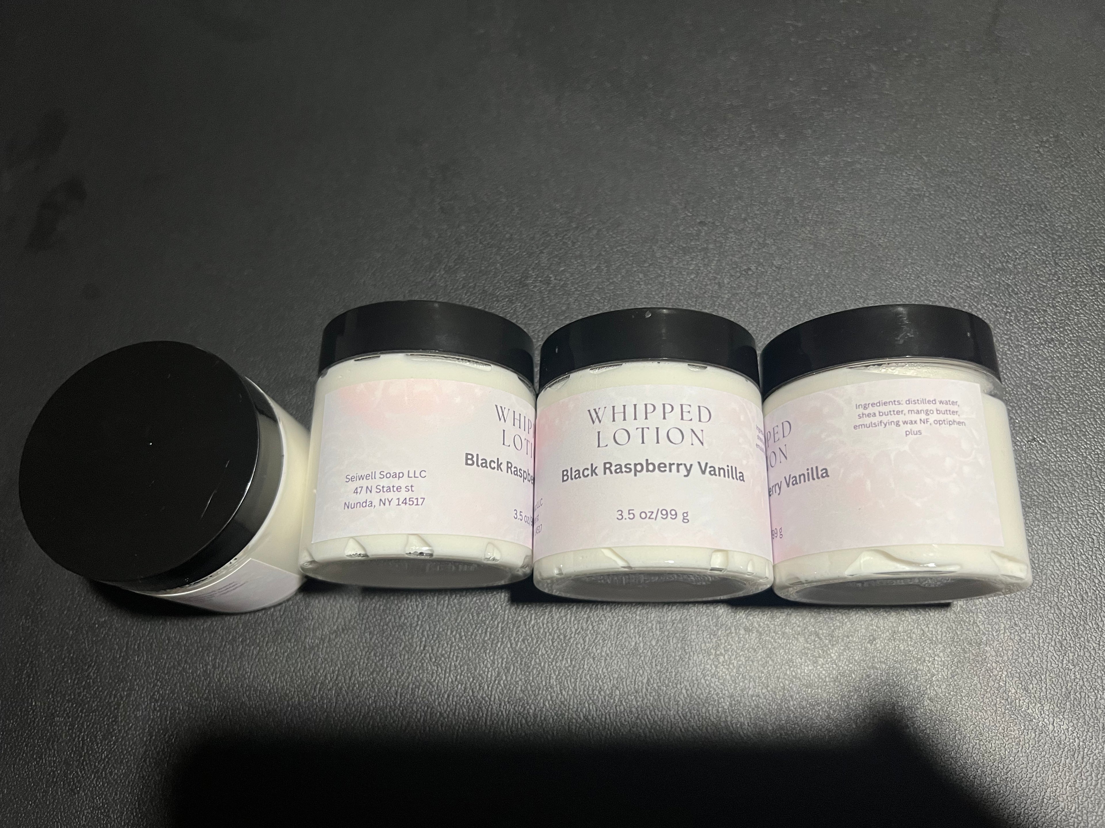 Black Raspberry Vanilla scented whipped lotion 3.5 oz